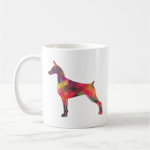 Doberman Pinscher Geometric Patten Silhouette Koffiemok (Links)
