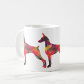 Doberman Pinscher Geometric Patten Silhouette Koffiemok (Voorkant links)
