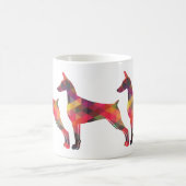 Doberman Pinscher Geometric Patten Silhouette Koffiemok (Center)