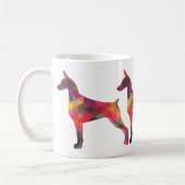Doberman Pinscher Geometric Patten Silhouette Koffiemok (Links)