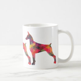 Doberman Pinscher Geometric Patten Silhouette Koffiemok