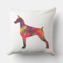 Doberman Pinscher Geometric Patten Silhouette Kussen