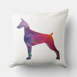 Doberman Pinscher Geometric Pattern Paars Kussen