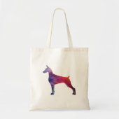 Doberman Pinscher Geometric Pattern Paars Tote Bag (Voorkant)