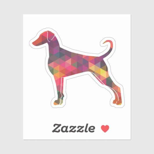 Doberman Pinscher Geometric Pattern Silhouette Sticker (Vel)