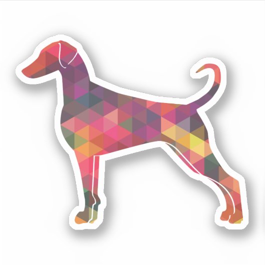 Doberman Pinscher Geometric Pattern Silhouette Sticker (Voorkant)