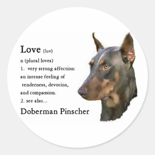 Doberman Pinscher Gifts Ronde Sticker (Voorkant)