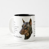 Doberman Pinscher Gifts Tweekleurige Koffiemok (Voorkant links)