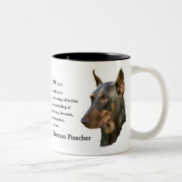 Doberman Pinscher Gifts Tweekleurige Koffiemok