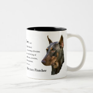 Doberman Pinscher Gifts Tweekleurige Koffiemok