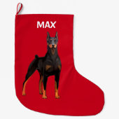 Doberman Pinscher Grote Kerstsok (Voorkant)