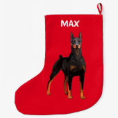 Doberman Pinscher Grote Kerstsok (Achterkant)