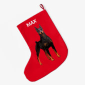 Doberman Pinscher Grote Kerstsok (Achterkant (Hangend))