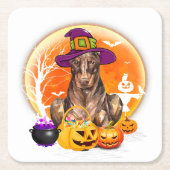 Doberman Pinscher Halloween Party Kartonnen Onderzetters (Voorkant)