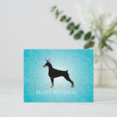 Doberman Pinscher Happy Birthday Design Briefkaart (Staand voorkant)