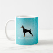Doberman Pinscher Happy Birthday Design Koffiemok (Links)