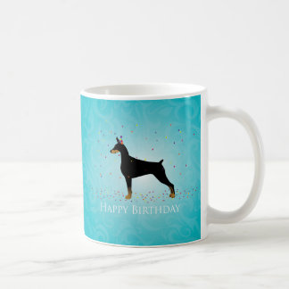 Doberman Pinscher Happy Birthday Design Koffiemok