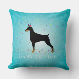 Doberman Pinscher Happy Birthday Design Kussen