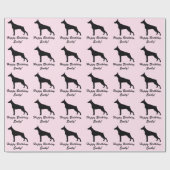 Doberman Pinscher Happy Birthday Name  Cadeaupapier (Vlak)