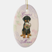 Doberman Pinscher Heart Mam Ceramic Ornament (Rechts)