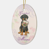 Doberman Pinscher Heart Mam Ceramic Ornament (Links)
