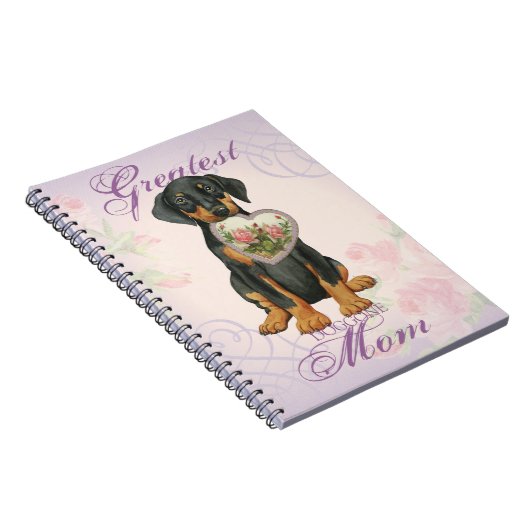 Doberman Pinscher Heart Mam Notitieboek (Rechterzijde)