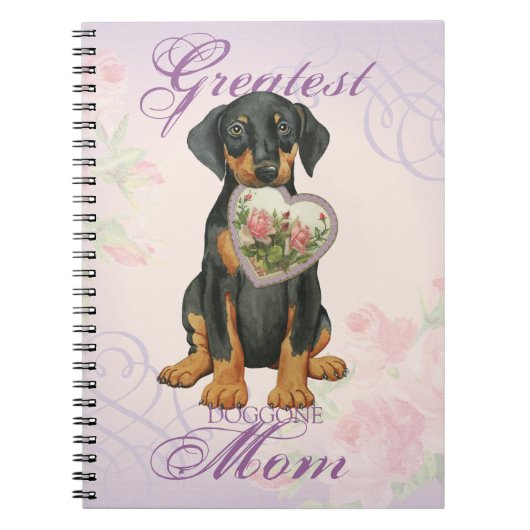 Doberman Pinscher Heart Mam Notitieboek (Voorkant)