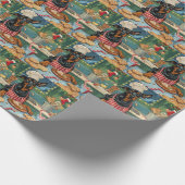 Doberman Pinscher Holiday Baking Feestelijke Kerst Cadeaupapier (Hoek)