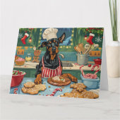 Doberman Pinscher Holiday Baking Feestelijke Kerst Kaart (Voorkant)