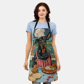 Doberman Pinscher Holiday Baking Feestelijke Kerst Schort (Gedragen)