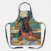 Doberman Pinscher Holiday Baking Feestelijke Kerst Schort (Voorkant)