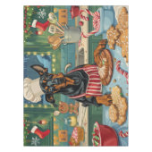 Doberman Pinscher Holiday Baking Feestelijke Kerst Tafelkleed (Voorkant)