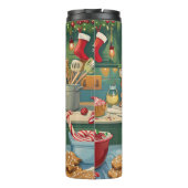 Doberman Pinscher Holiday Baking Feestelijke Kerst Thermosbeker (Achterkant)