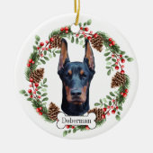 Doberman Pinscher hond Gepersonaliseerd Huisdier O Keramisch Ornament (Voorkant)