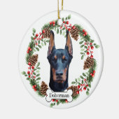 Doberman Pinscher hond Gepersonaliseerd Huisdier O Keramisch Ornament (Links)