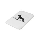 Doberman Pinscher hond Halloween Maan Silhouet Badmat (Gekanteld)