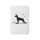 Doberman Pinscher hond Halloween Maan Silhouet Badmat (Voorkant Verticaal)