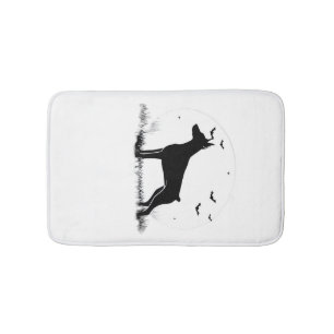 Doberman Pinscher hond Halloween Maan Silhouet Badmat