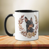 Doberman Pinscher Hond Herfstkrans Mok