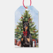 Doberman Pinscher Hond Kerstboom Cadeaulabel (Voorkant)