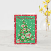 Doberman Pinscher Hond Kerstboom Leuk Kaart (Gele Bloem)