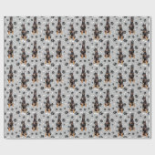 Doberman Pinscher Hond Poot Print Patroon Cadeaupapier (Vlak)