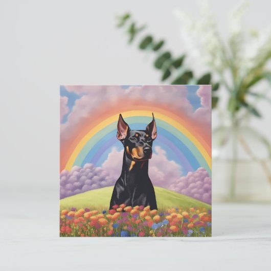 Doberman Pinscher Hond Rainbow Bridge Aangepaste n (Staand voorkant)