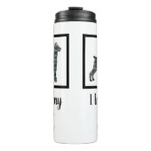 Doberman Pinscher Hond Schattig Grid Silhouet Thermosbeker (Voorkant)