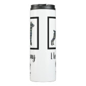 Doberman Pinscher Hond Schattig Grid Silhouet Thermosbeker (Achterkant)