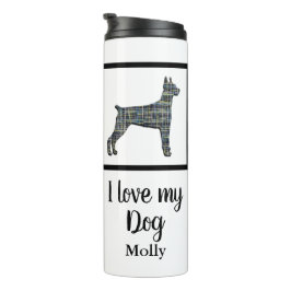 Doberman Pinscher Hond Schattig Grid Silhouet Thermosbeker