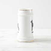 Doberman Pinscher Hond Schattig Silhouet Grid Bierpul (Center)