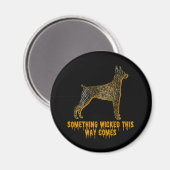 Doberman Pinscher Hond Silhouet Fun Halloween Magneet (Voorkant / Achterkant)