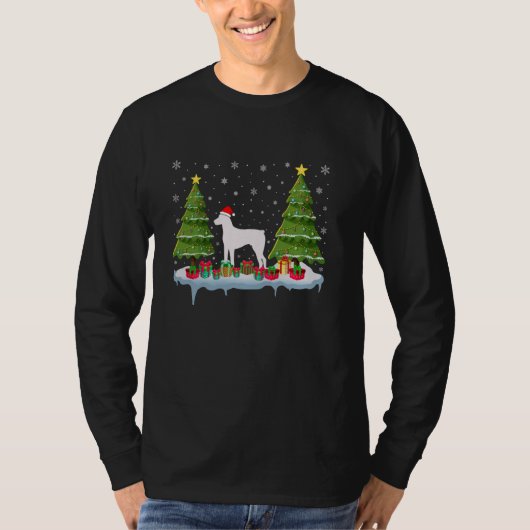 Doberman Pinscher Hond Xmas Tree Lighting Ugly Chr T-shirt (Voorkant)