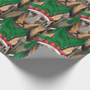 Doberman Pinscher Hondenliefhebber gevierd Kerstmi Cadeaupapier